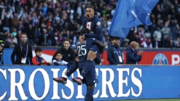 Kylian Mbappe celebrates his goal against Auxerre