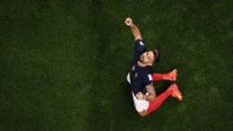 Olivier Giroud celebrates scoring for France against Australia at the 2022 World Cup
