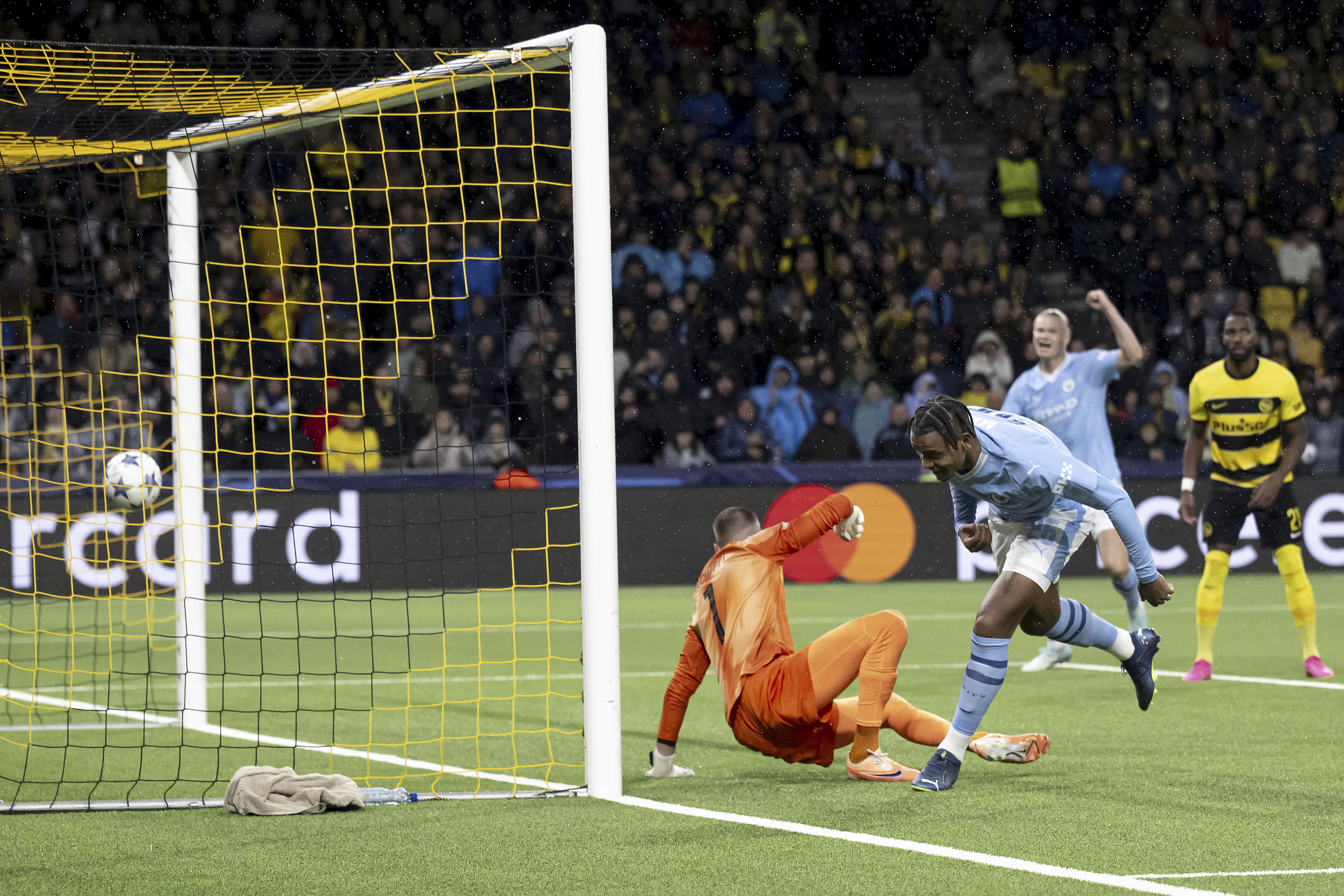 Manuel Akanji, right, slots home the opening goal against Young Boys on Wednesday