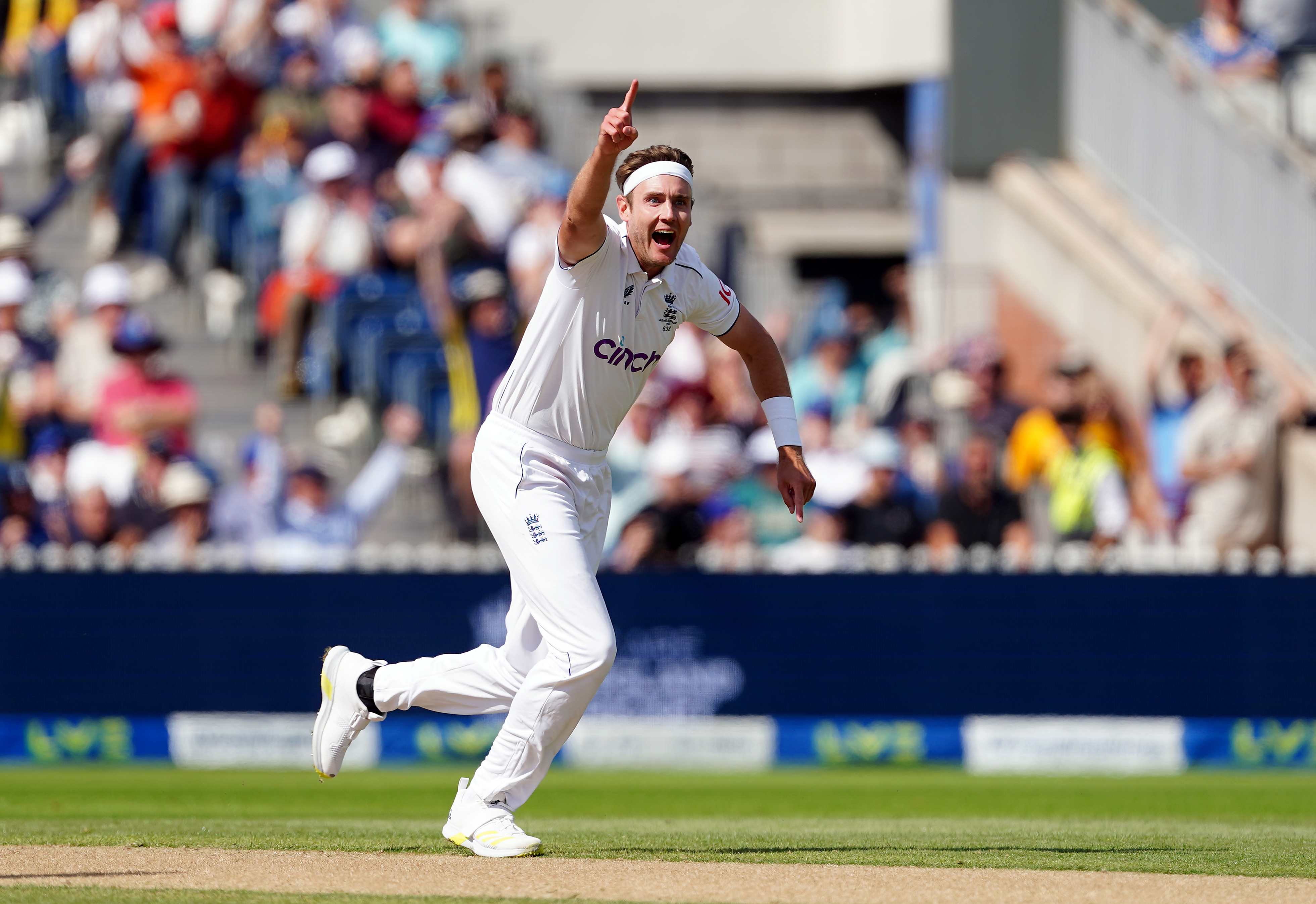 Broad celebrates taking the wicket of Australia’s Travis Head - the 600th Test dismissal of his career - in the final match of the 2023 Ashes series