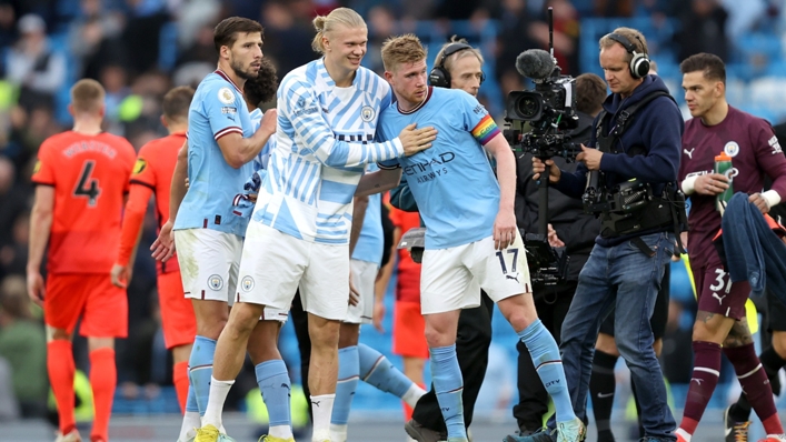 Erling Haaland and Kevin De Bruyne will hope to inspire another Manchester City victory