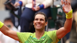 Rafael Nadal celebrates his win over Jordan Thompson