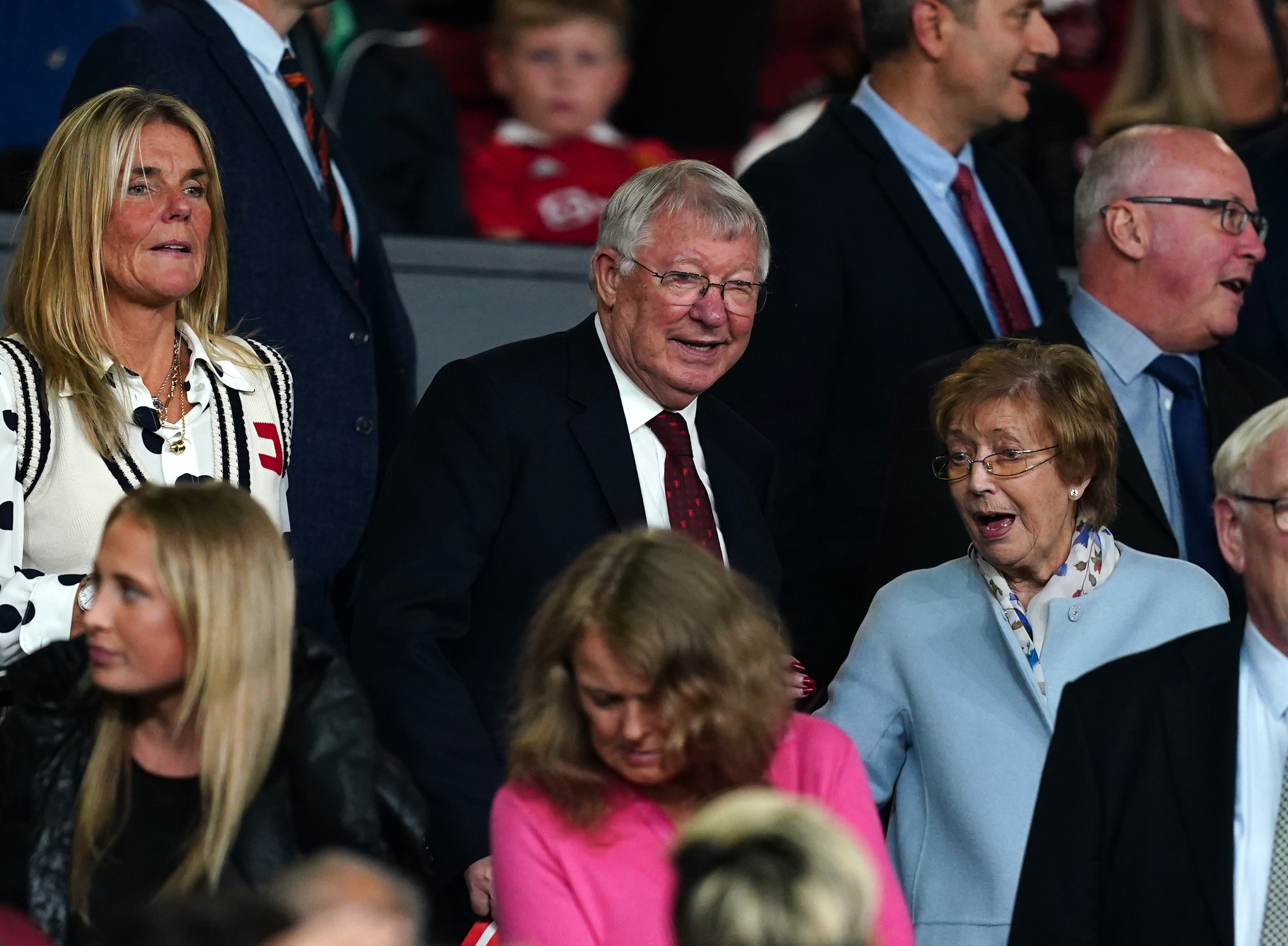 Sir Alex Ferguson pictured with his wife Cathy, right, at Manchester United's Europa League match against Real Sociedad in September last year