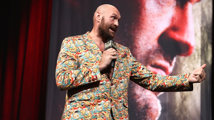 Tyson Fury speaking at Wednesday's final pre-fight news conference