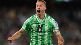 Sergio Canales celebrates for Real Betis