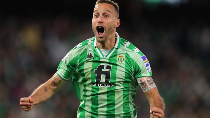 Sergio Canales celebrates for Real Betis