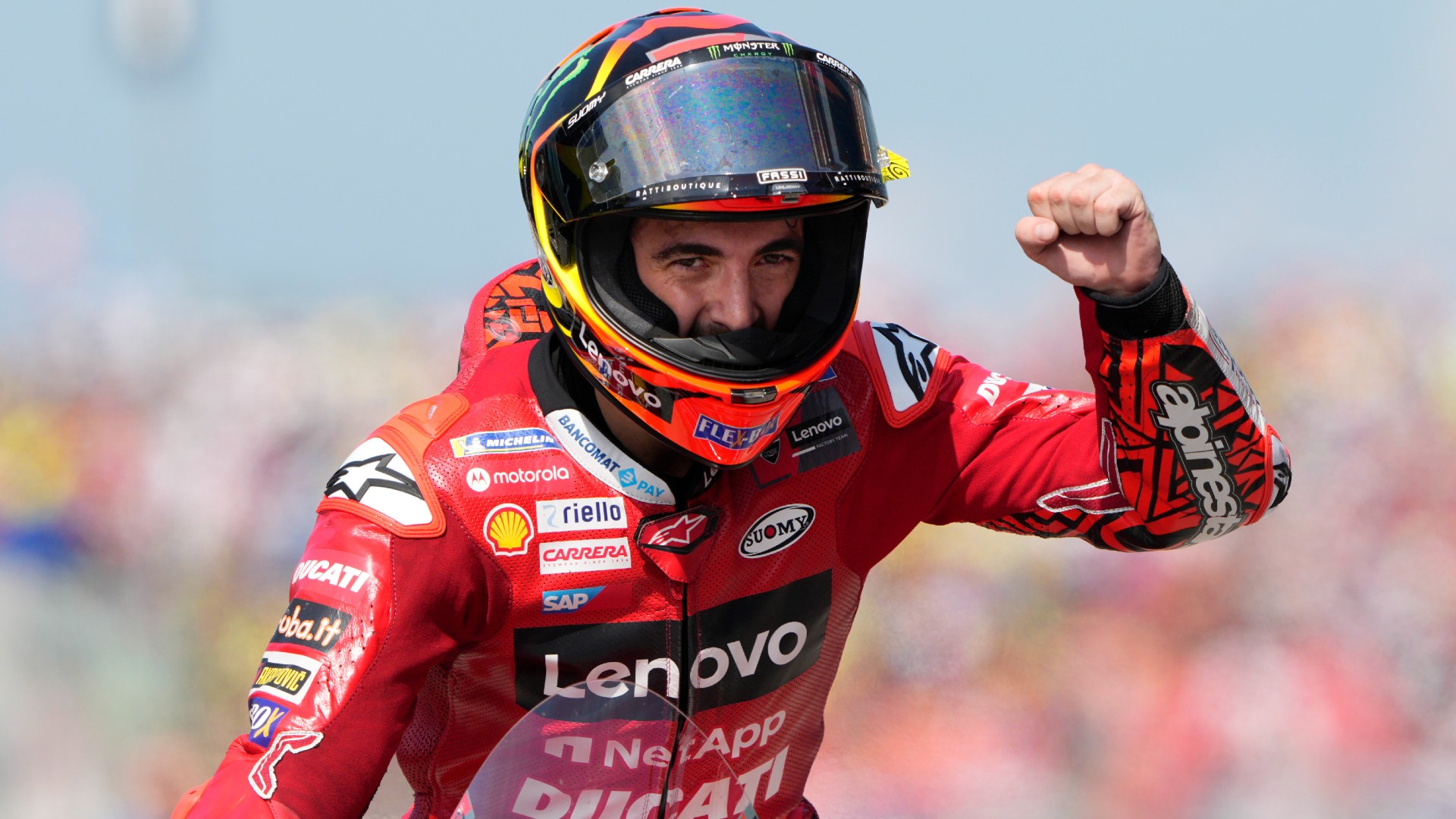 Bagnaia closes the gap after holding off Bastianini in Misano