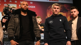 Chris Eubank Jr (L) and Liam Smith (R) pictured during Thursday's pre-fight press conference