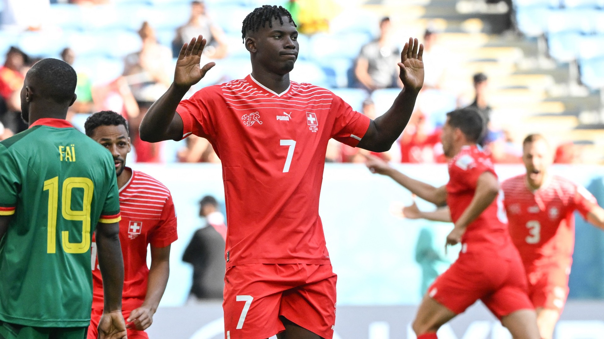 Breel Embolo did not celebrate his goal against Cameroon