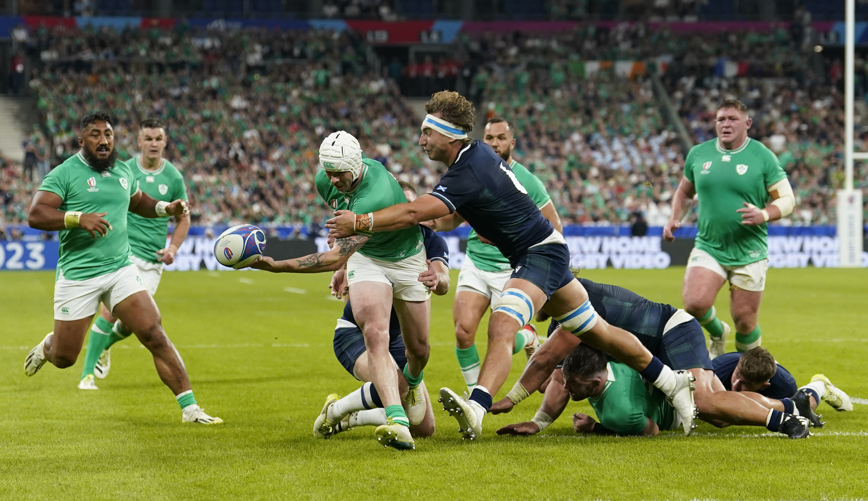 Mack Hansen was forced off against Scotland