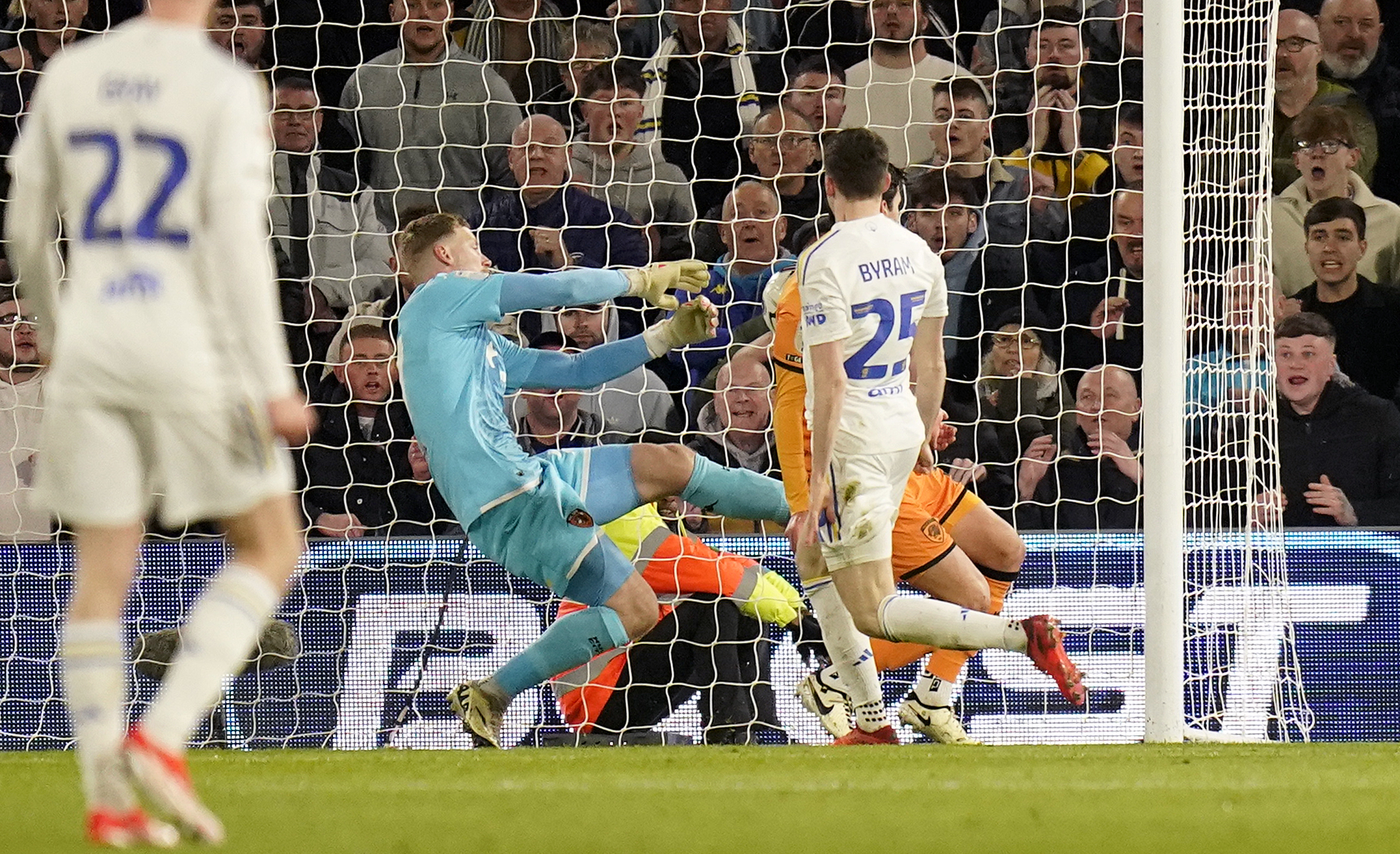 Sam Byram headed Leeds ahead in the ninth minute at Elland Road