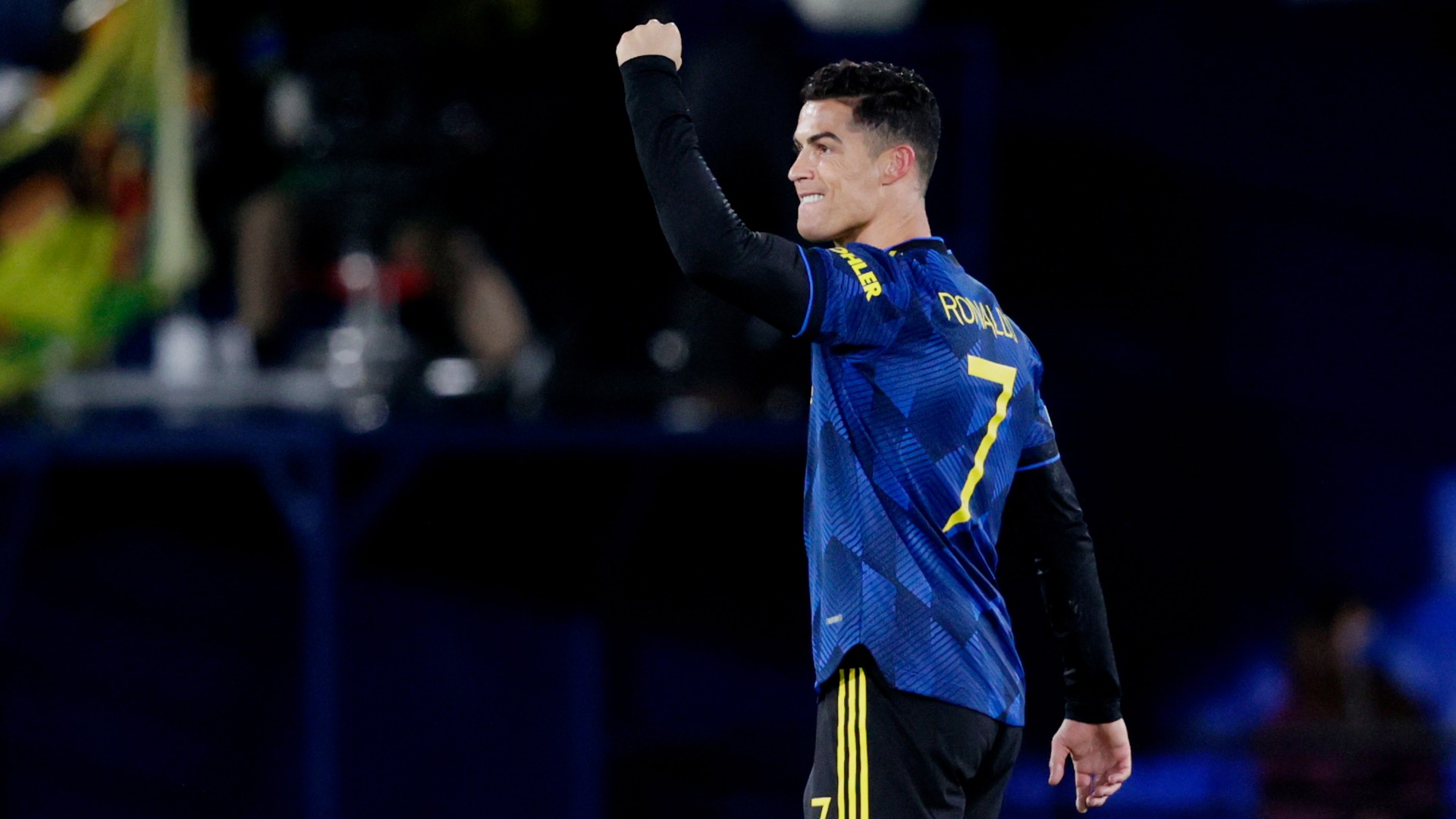 Cristiano Ronaldo celebrates his goal for Manchester United