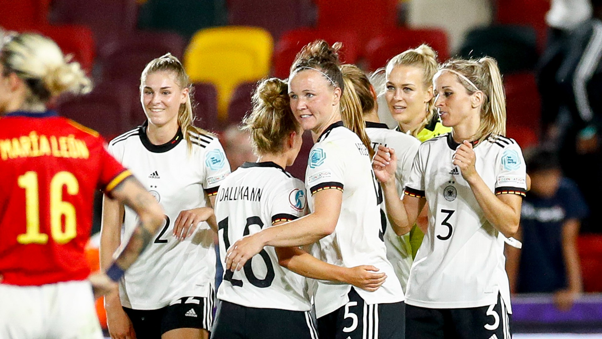 Germany celebrate against Spain