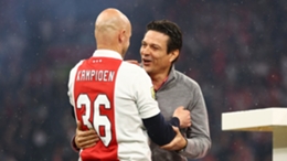 Jari Litmanen (R) has backed former Ajax coach Erik ten Hag (L) to be a success at Manchester United