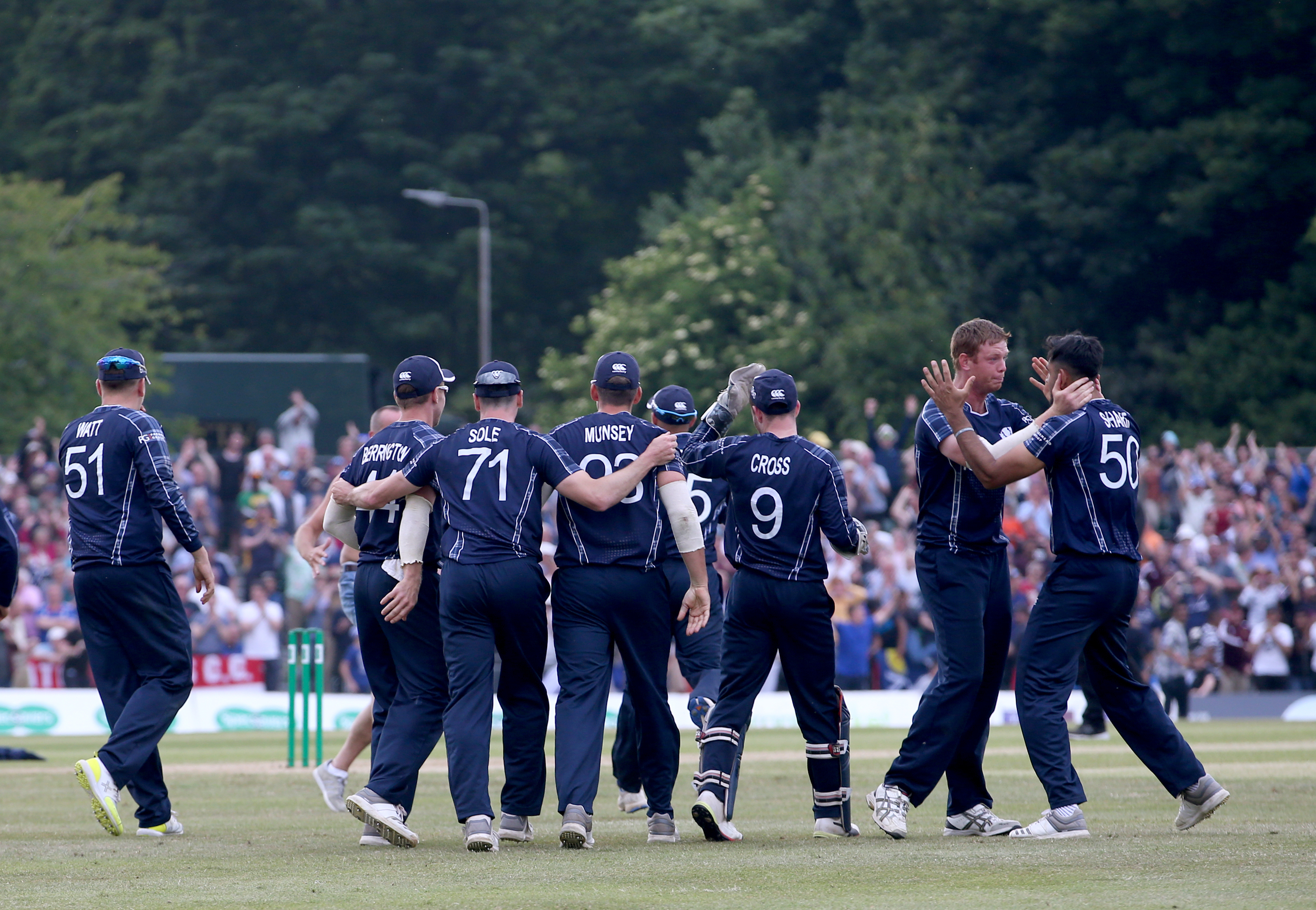 Scotland celebrate a one-day international win over England