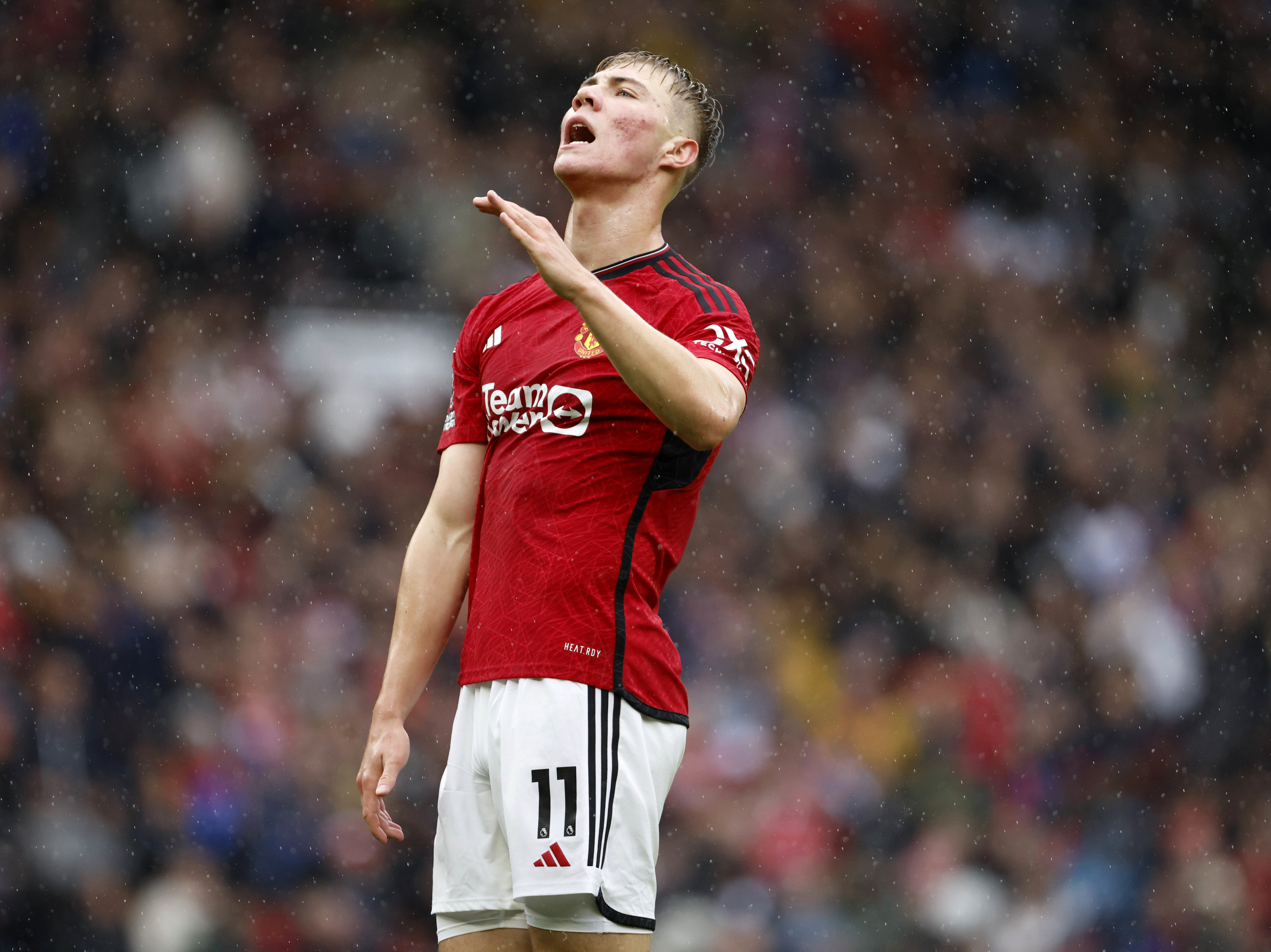 Rasmus Hojlund was denied an equaliser