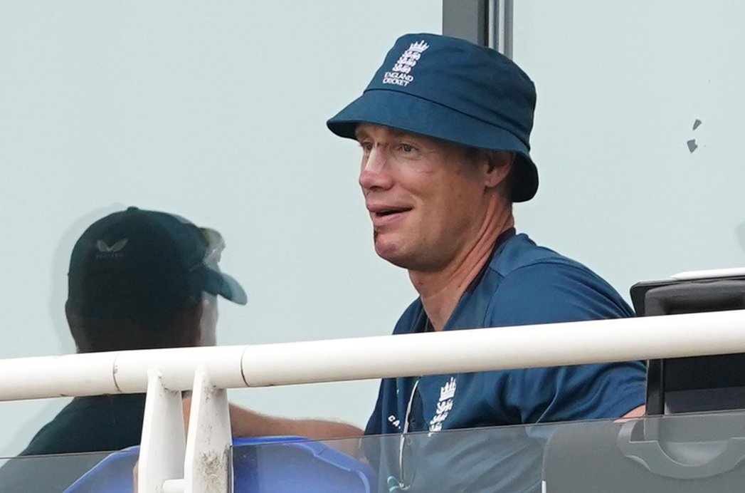 Freddie Flintoff watches England take on New Zealand