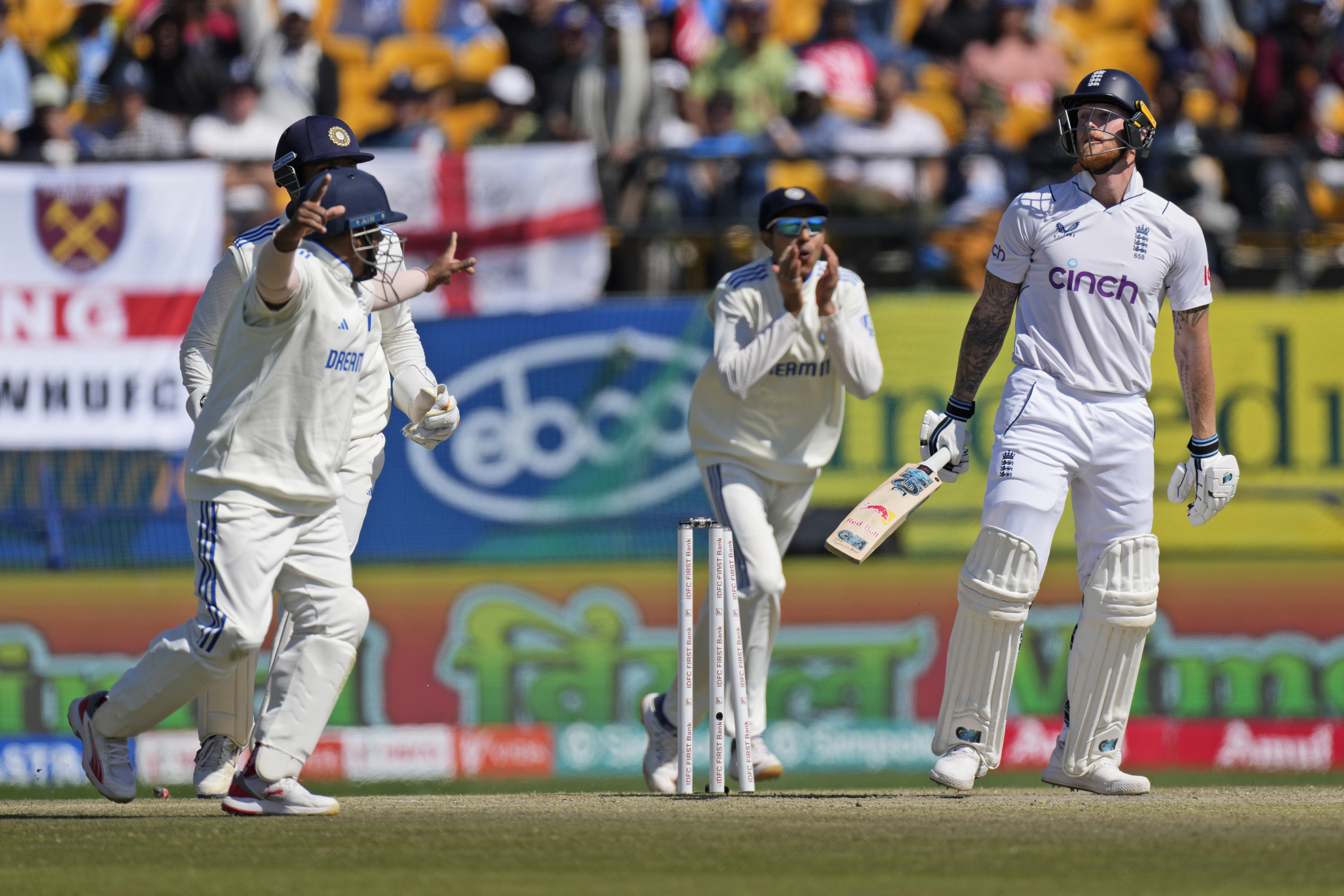 Ben Stokes, right, averaged 19.9 in the five-Test series in India (Ashwini Bhatia/AP)