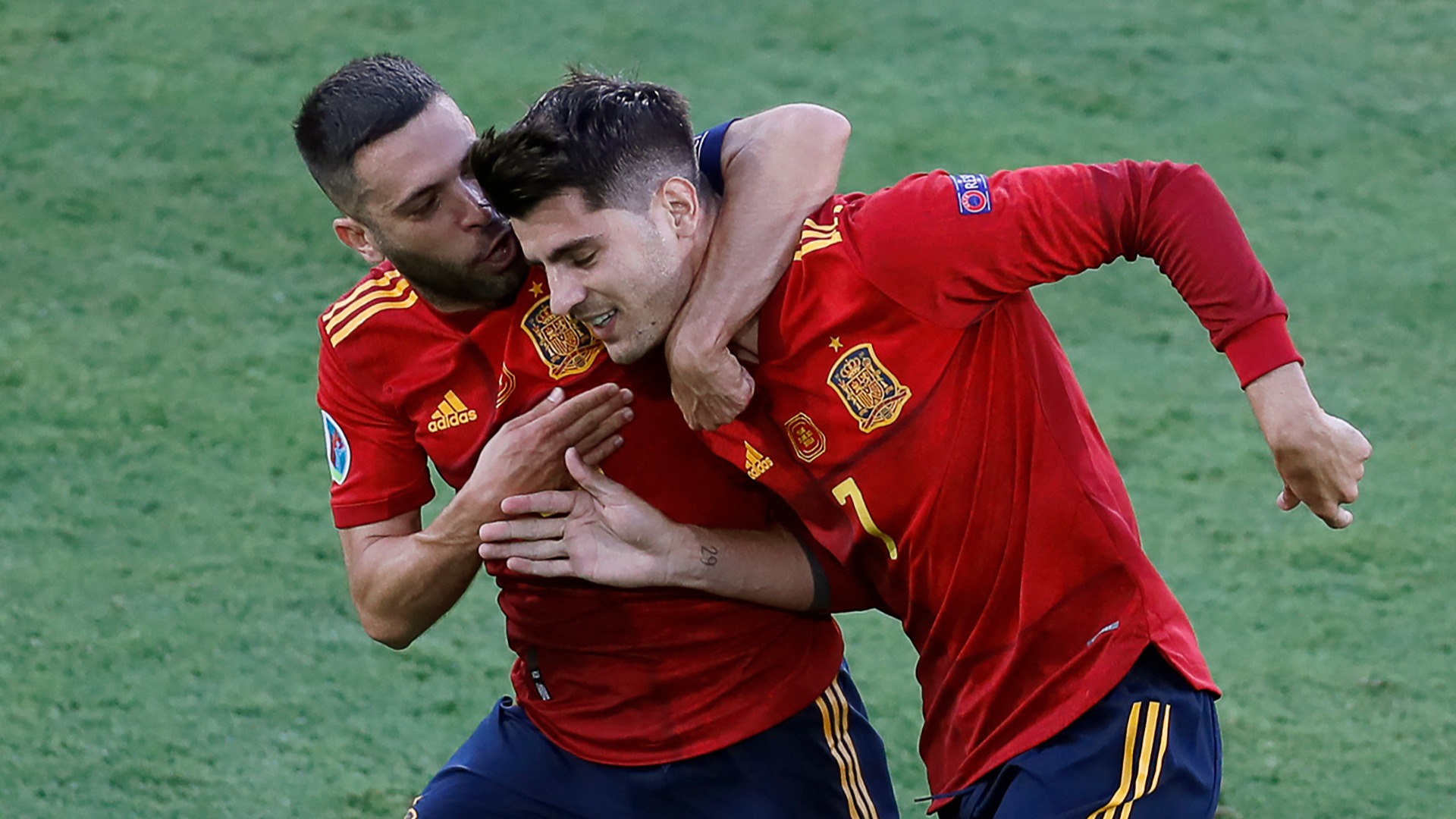 Jordi Alba (left) and Alvaro Morata