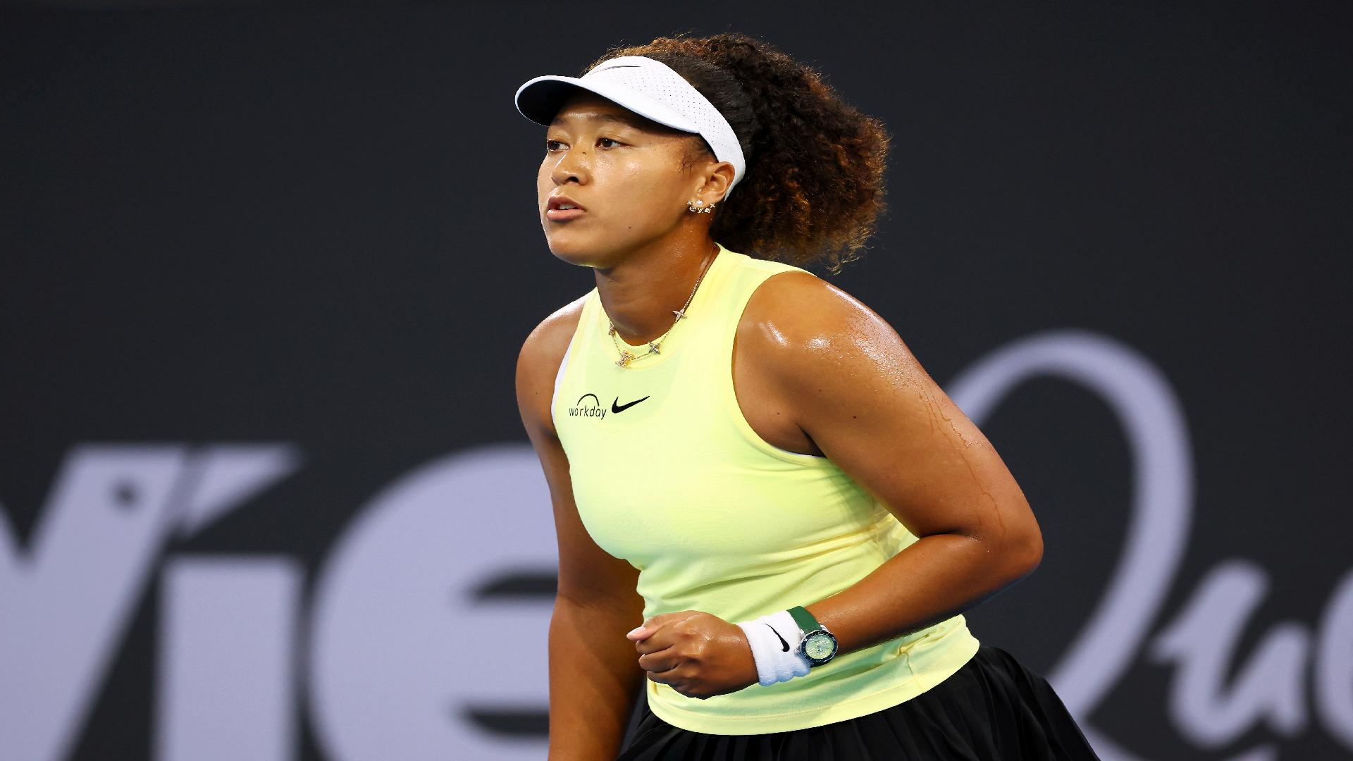 Naomi Osaka playing in Brisbane