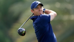 Rory McIlroy in action at the Dubai Desert Classic