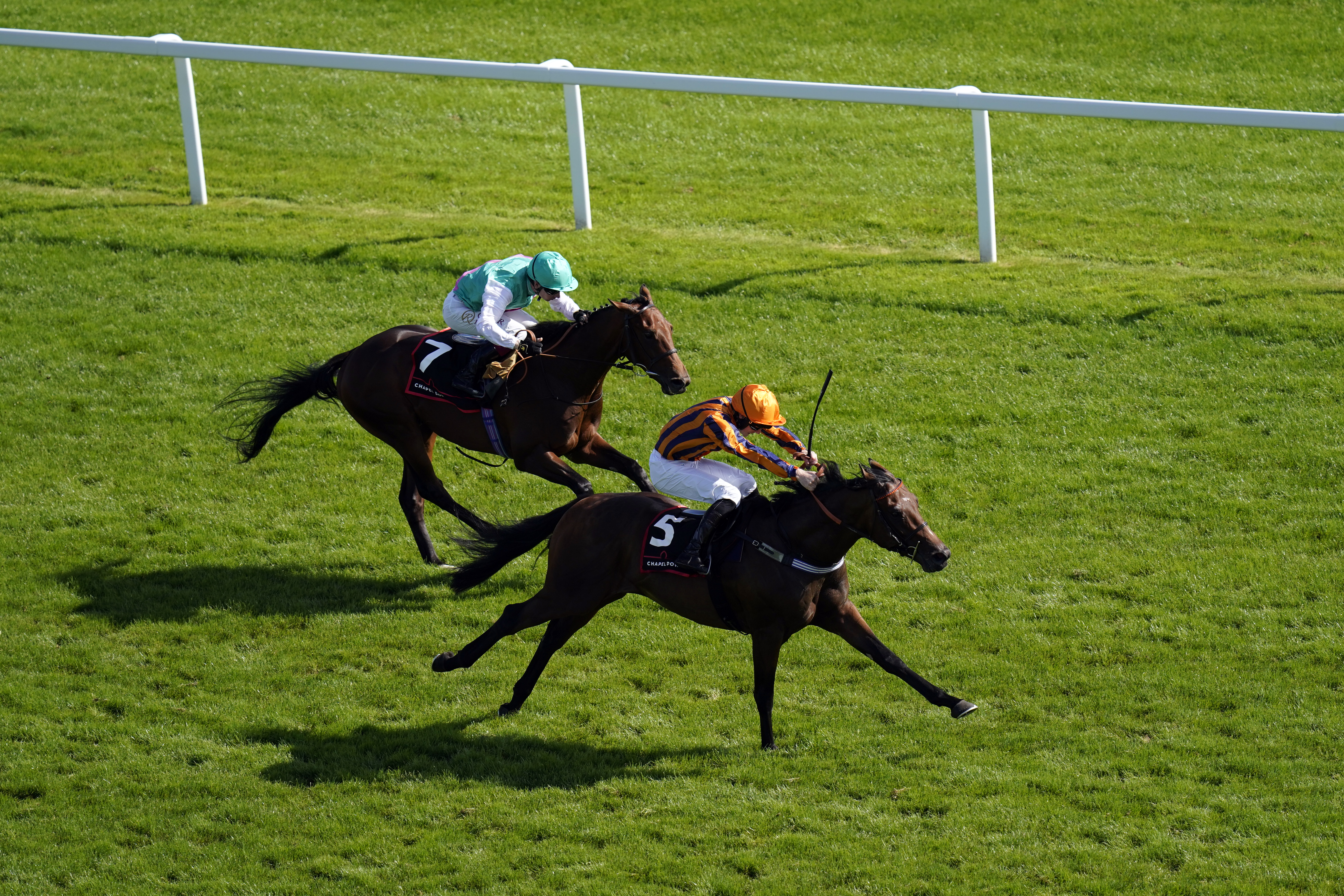 Dancing Gemini (right) strides out to win under Lewis Edmunds
