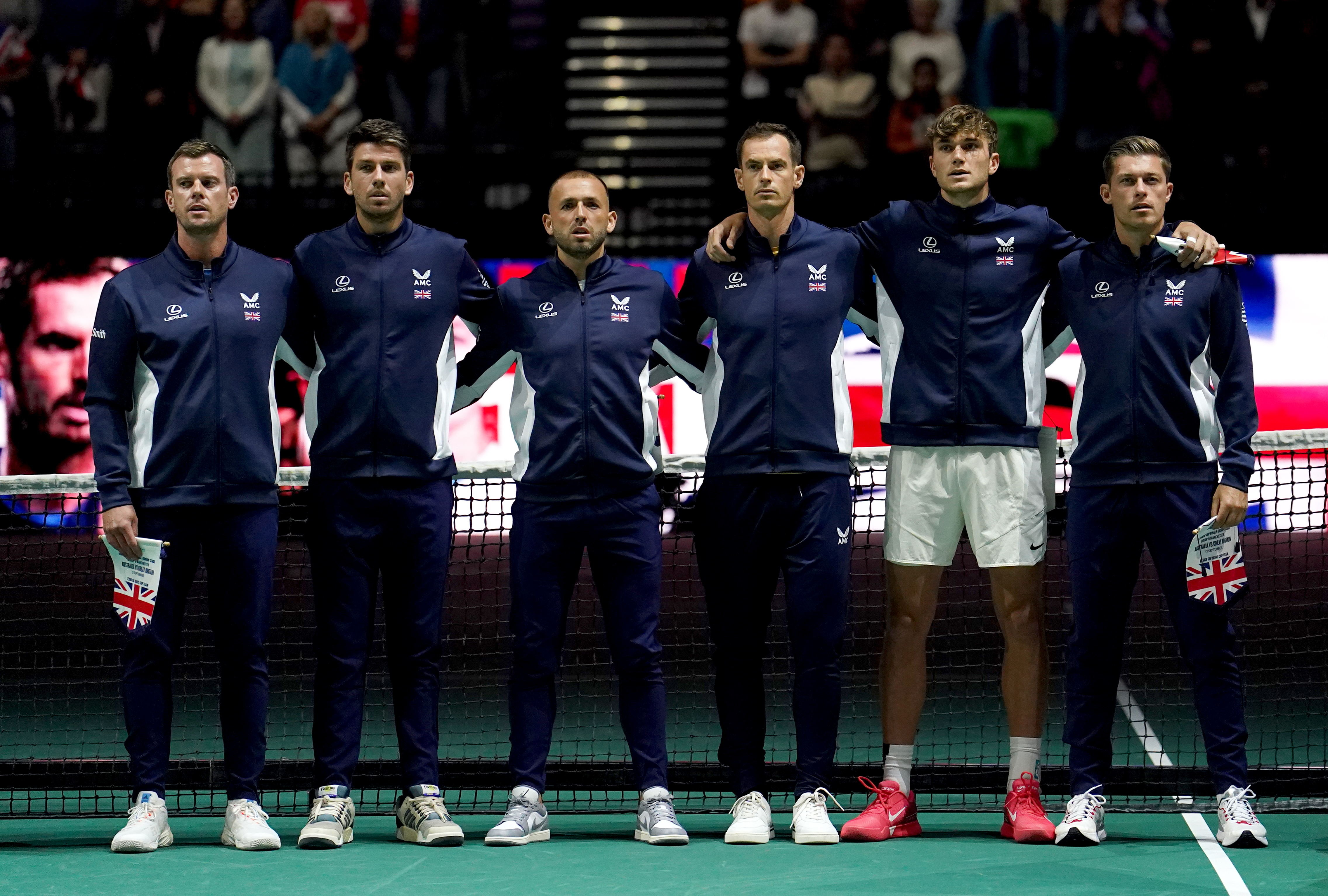 Leon Smith, left, with the Great Britain team