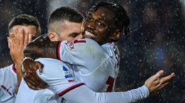 Milan forwards Ante Rebic and Rafael Leao