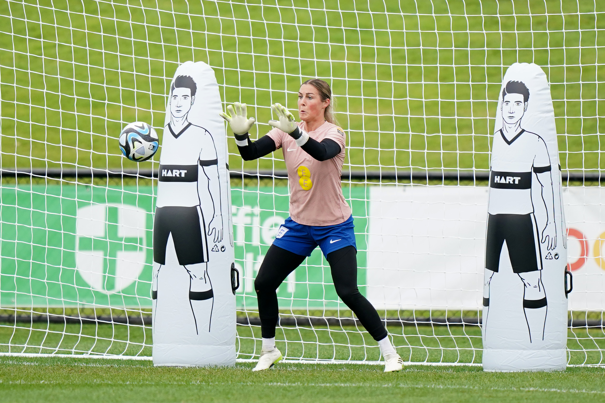 Mary Earps during a training session at the Sunshine Coast Stadium, Queensland