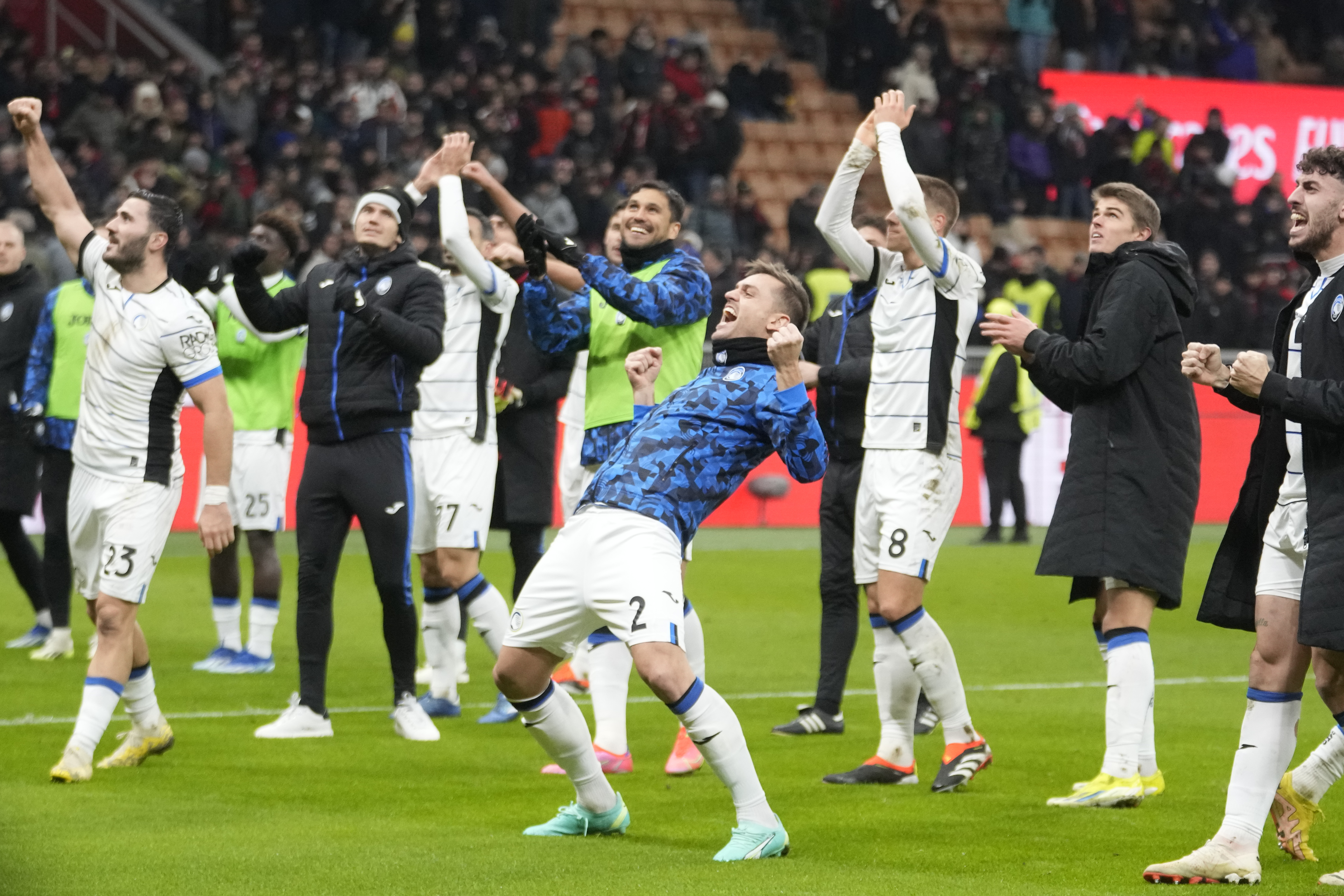 Atalanta will play Fiorentina in the Coppa Italia semi-finals after upsetting AC Milan at the San Siro
