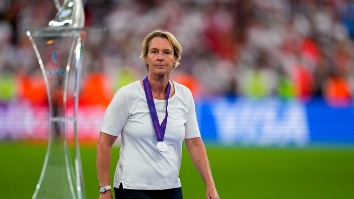 Germany head coach Martina Voss-Tecklenburg was unhappy with a VAR decision not going her team's way in the Euro 2022 final defeat to England