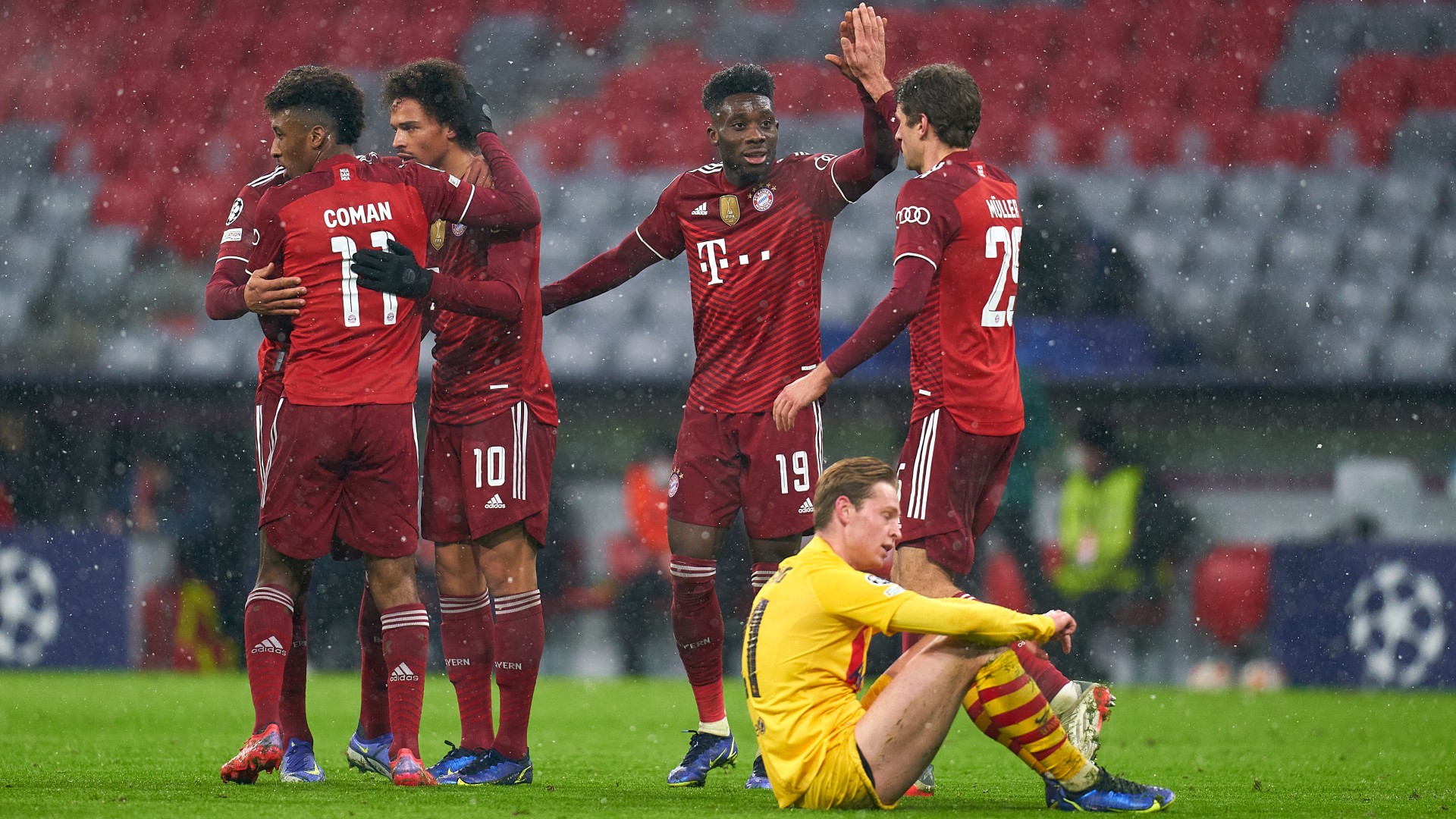 Bayern celebrate against Barcelona