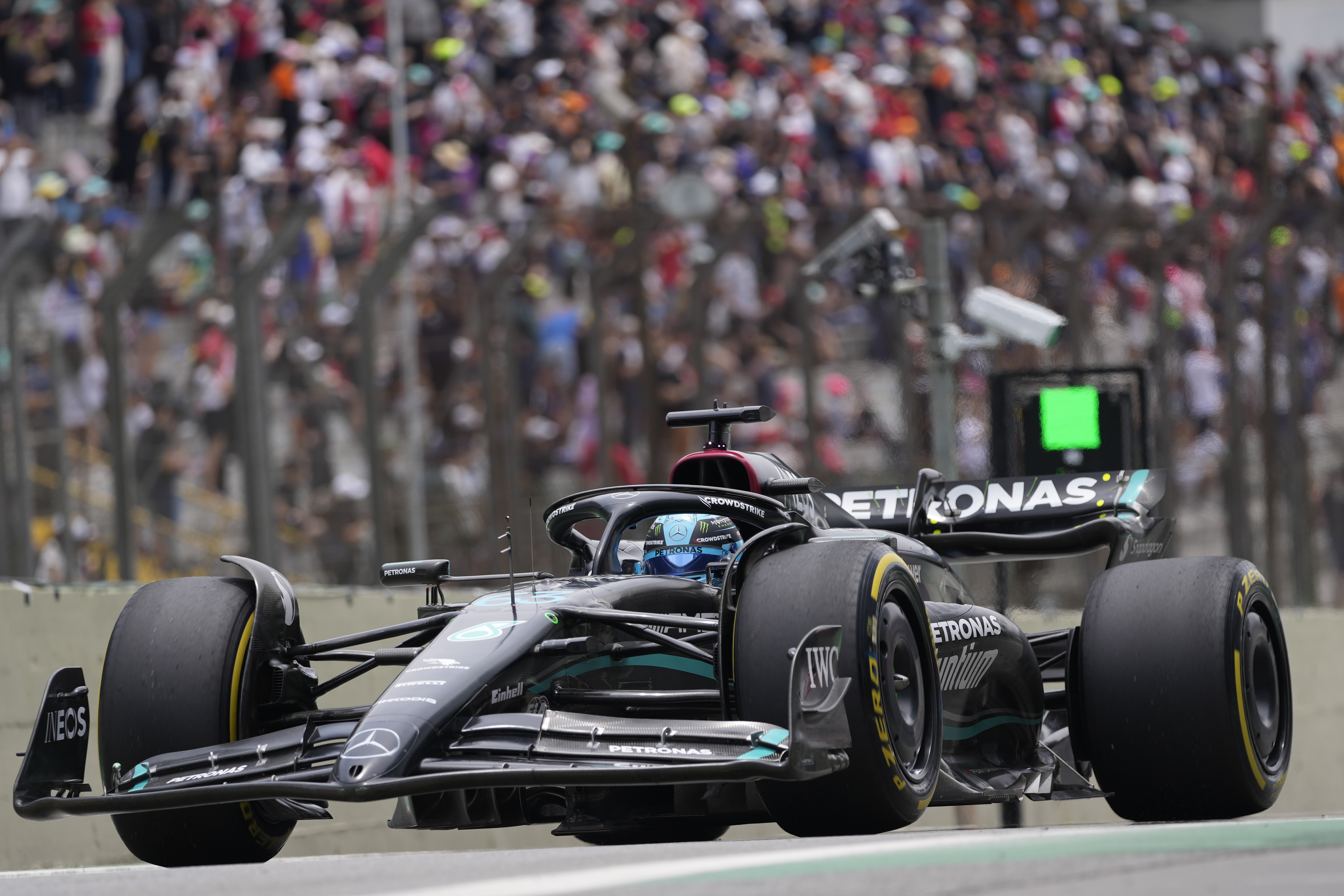 George Russell in practice for the Brazilian Grand Prix