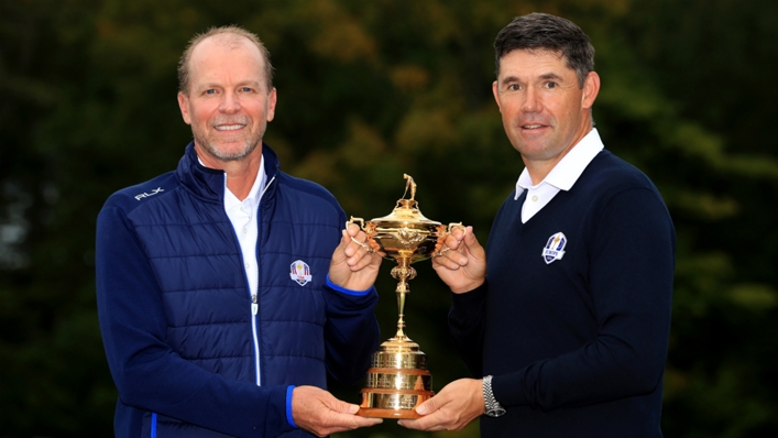 Steve Stricker and Padraig Harrington with the Ryder Cup