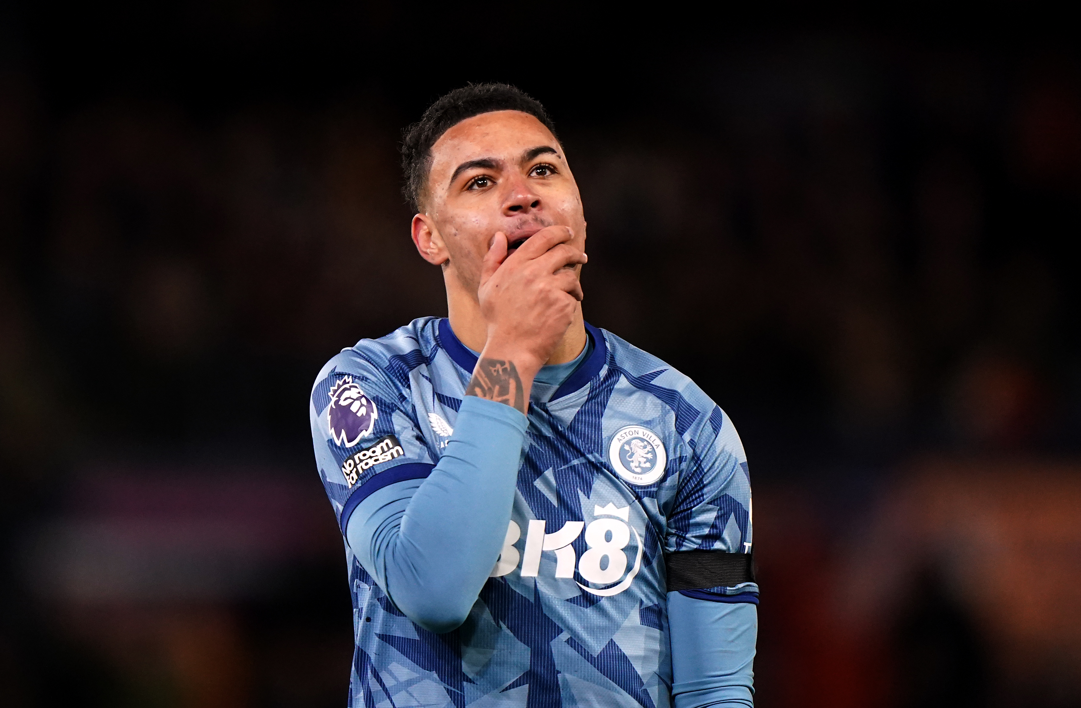 Morgan Rogers reacts to a missed chance