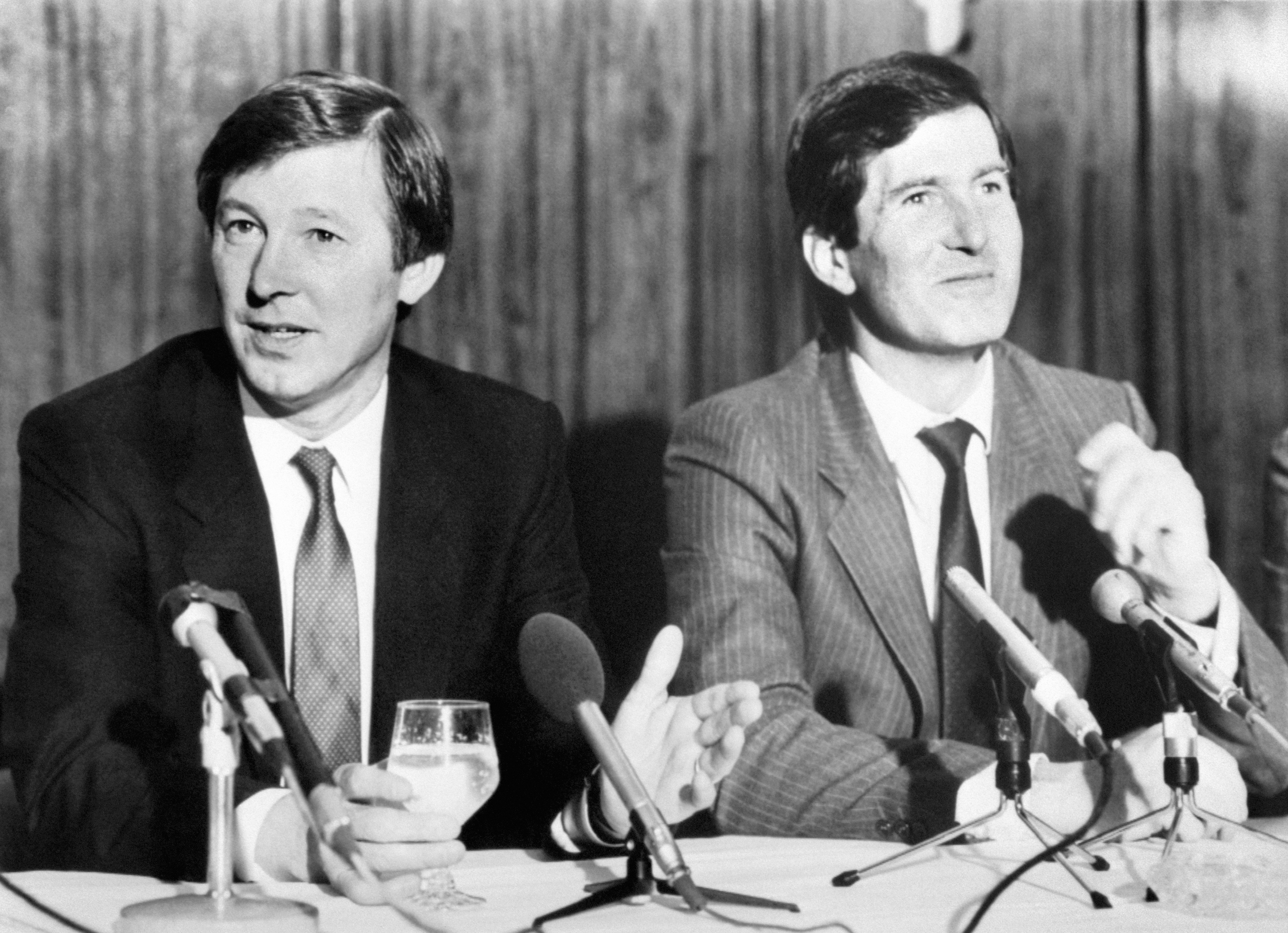 Alex Ferguson is presented as Manchester United's new manager at a press conference at Old Trafford by chairman Martin Edwards