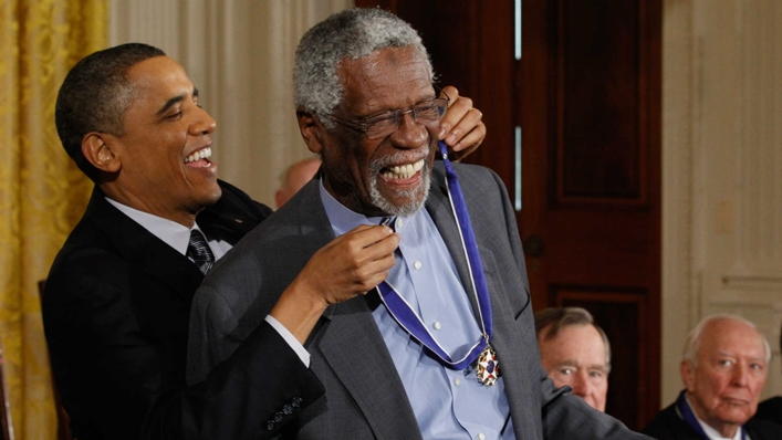 Bill Russell with President Barack Obama