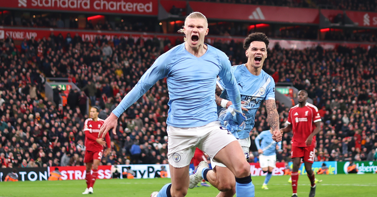 Erling Haaland of Manchester City ahead of the Premier League weekend