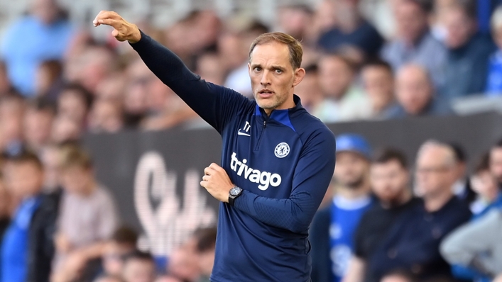 Thomas Tuchel watches on during Chelsea's win over Everton