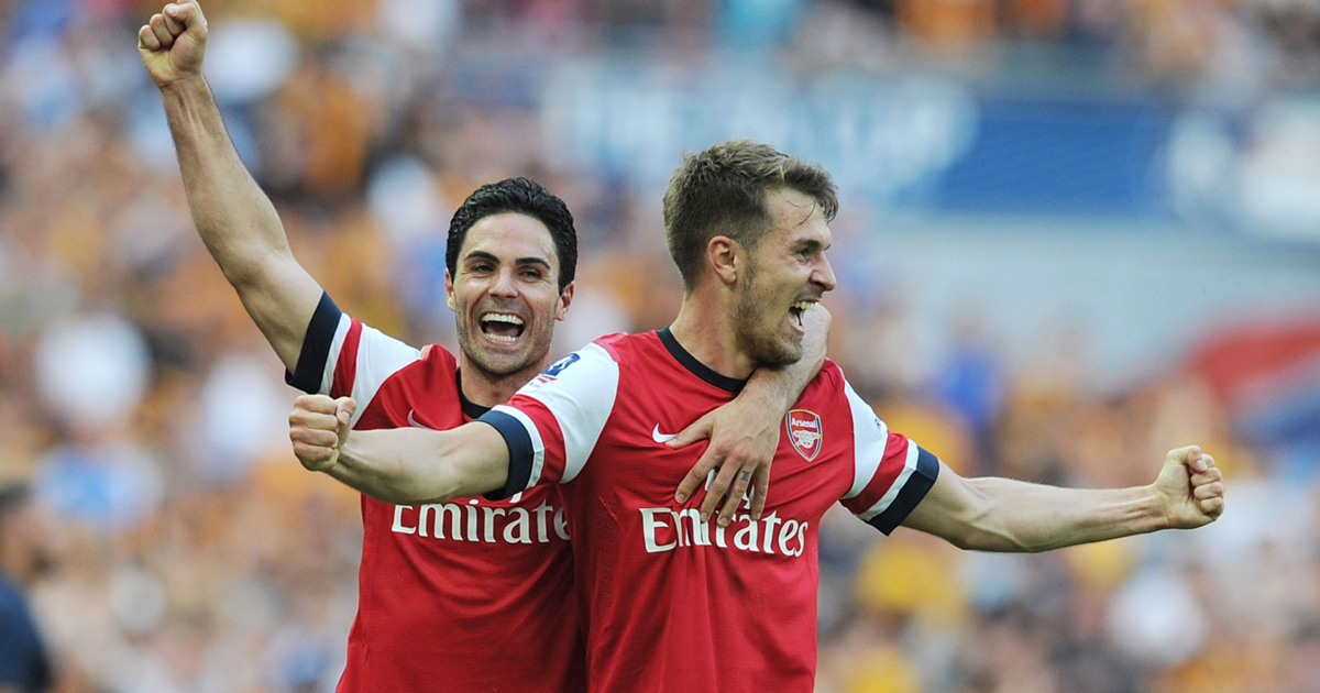 Mikel Arteta and Aaron Ramsey