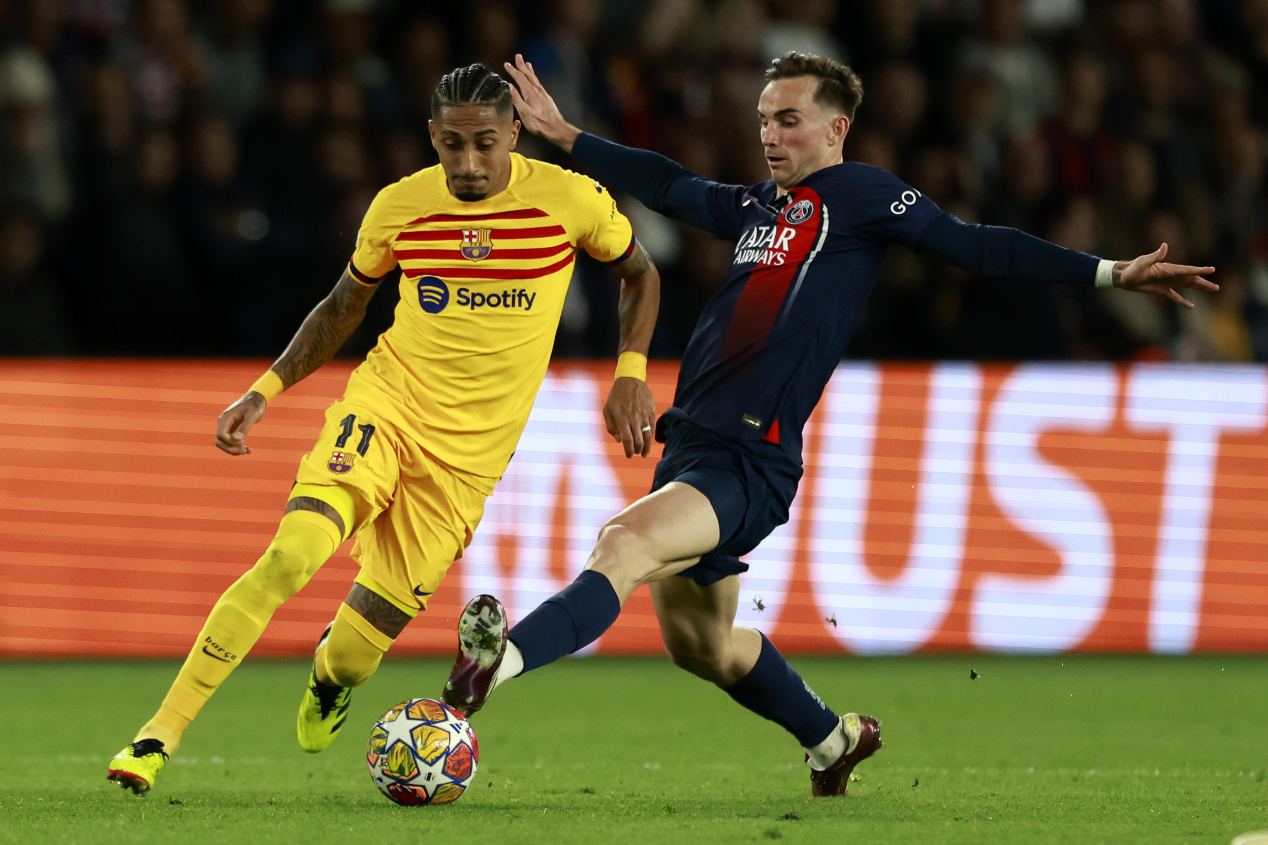 Barcelona’s Raphinha claimed his first Champions League goals