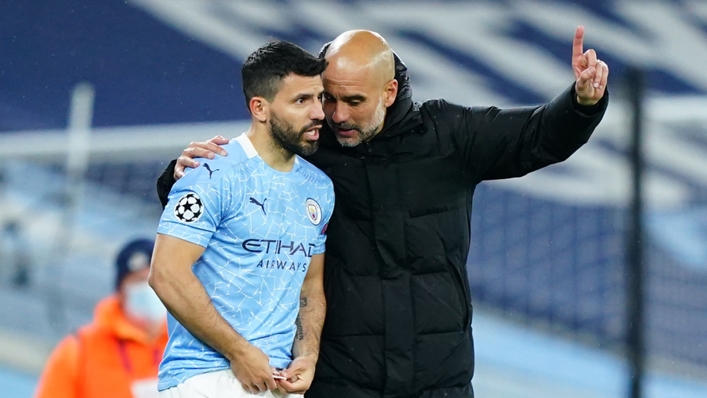 Sergio Aguero and Pep Guardiola