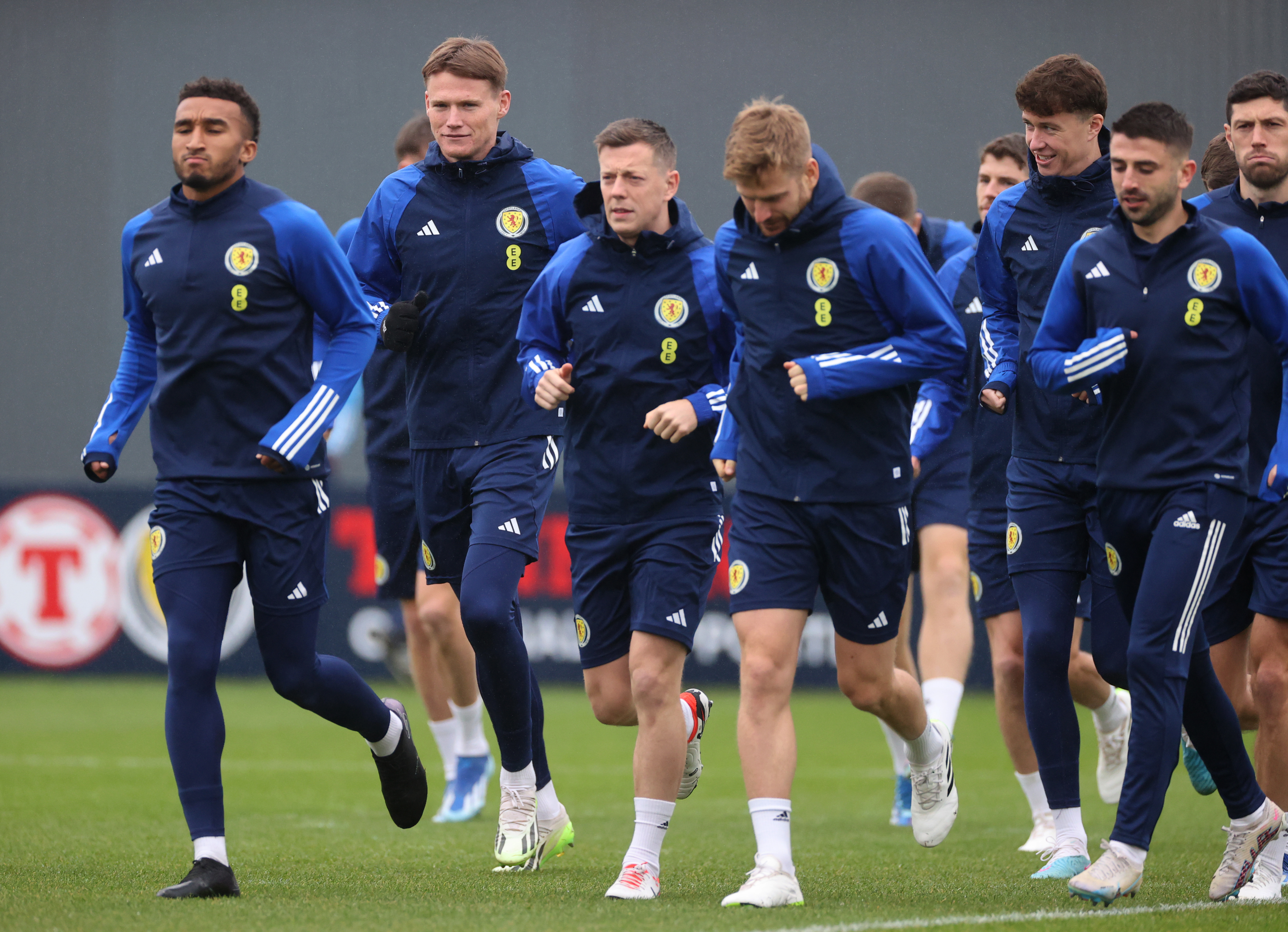 Scotland’s Scott McTominay (second left) during a training session at Lesser Hampden (Steve Welsh/PA)
