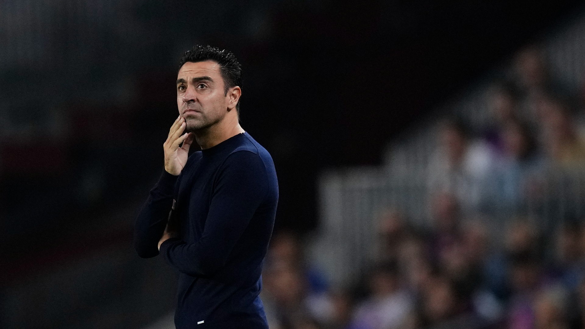 Xavi looks on as Barcelona lose 3-0 to Bayern Munich at Camp Nou