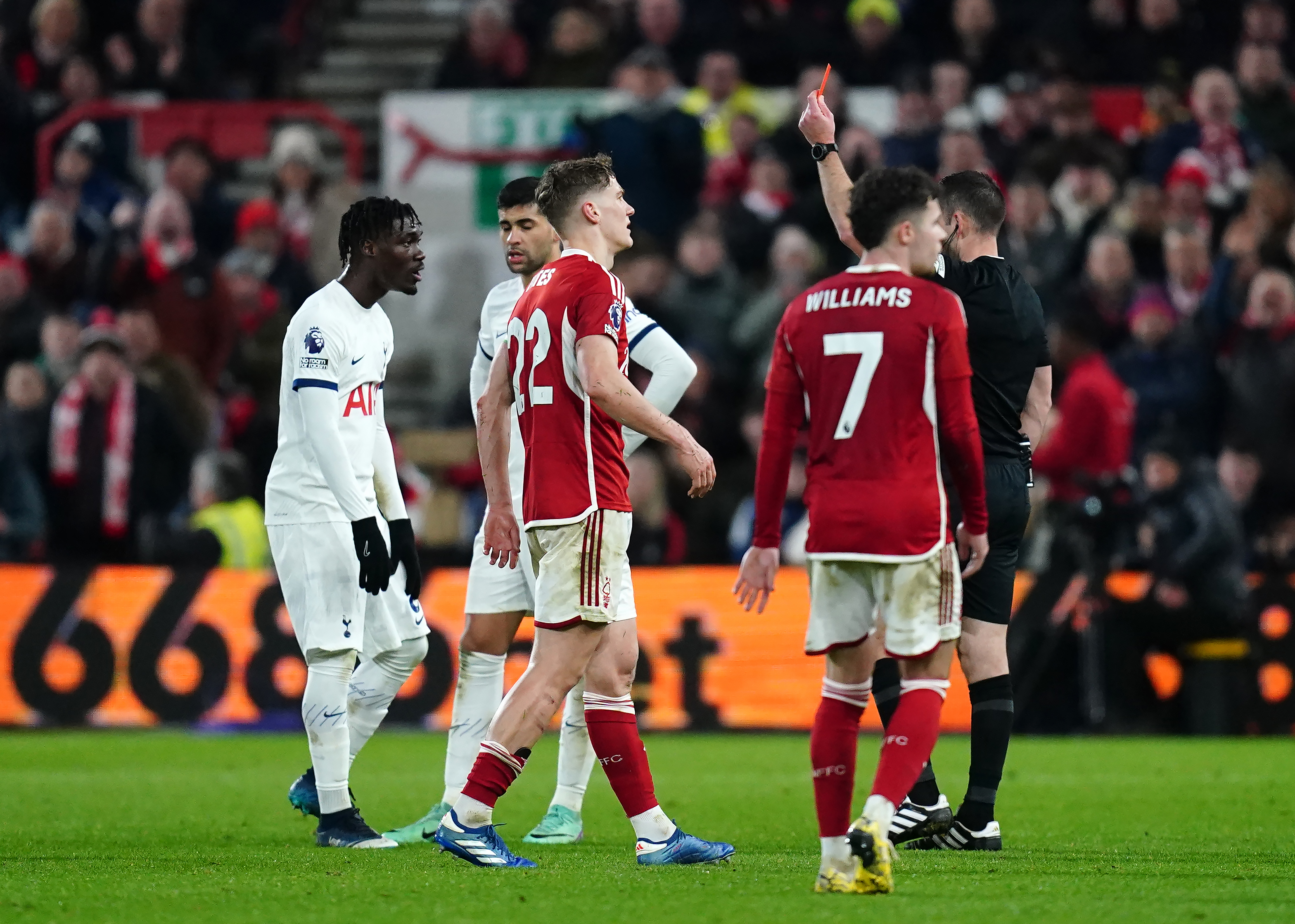 Yves Bissouma was sent off for the second time this season