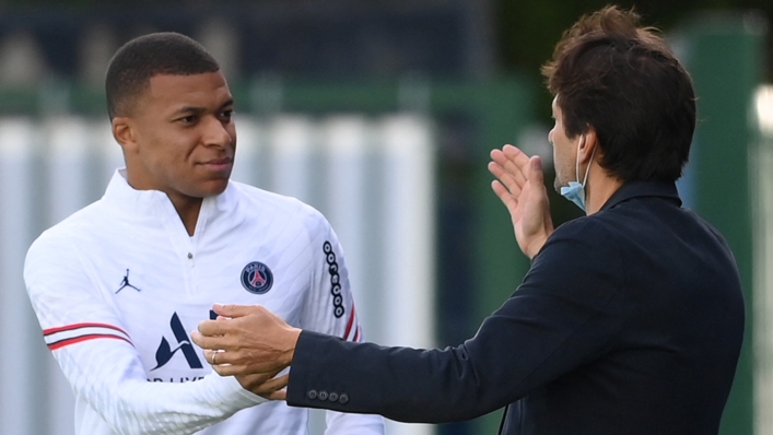Mbappe was greeted by PSG's sporting director Leonardo on Saturday