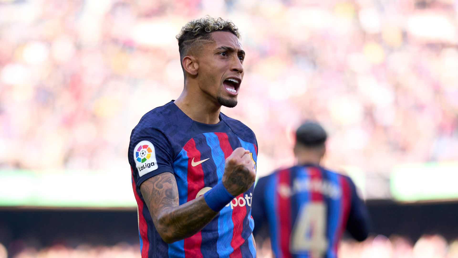 Raphinha opened the scoring for Barcelona against Valencia