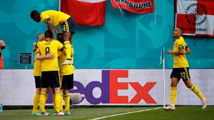 Sweden celebrate Emil Forsberg's opening goal