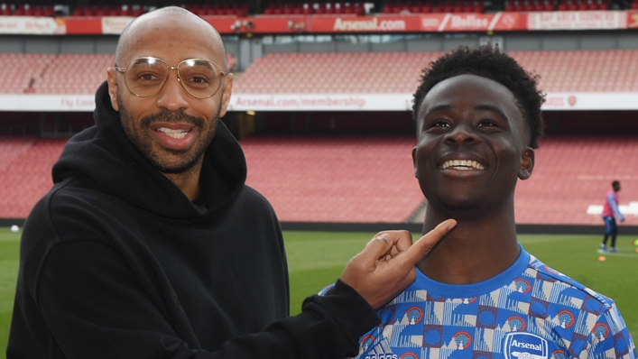 Thierry Henry is in regular contact with Bukayo Saka