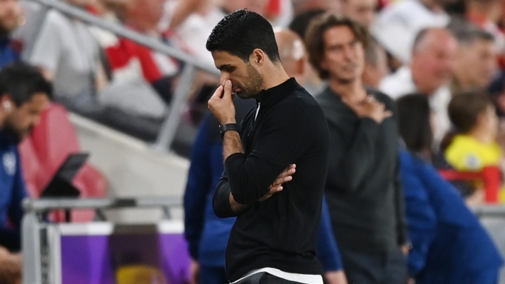 Mikel Arteta watched Arsenal slip to defeat in their Premier League opener at Brentford